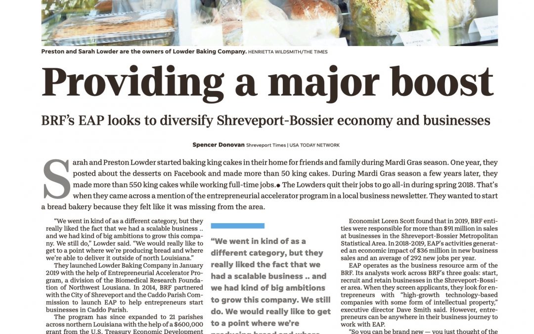 BRF’S EAP LOOKS TO DIVERSIFY SHREVEPORT-BOSSIER ECONOMY AND BUSINESS